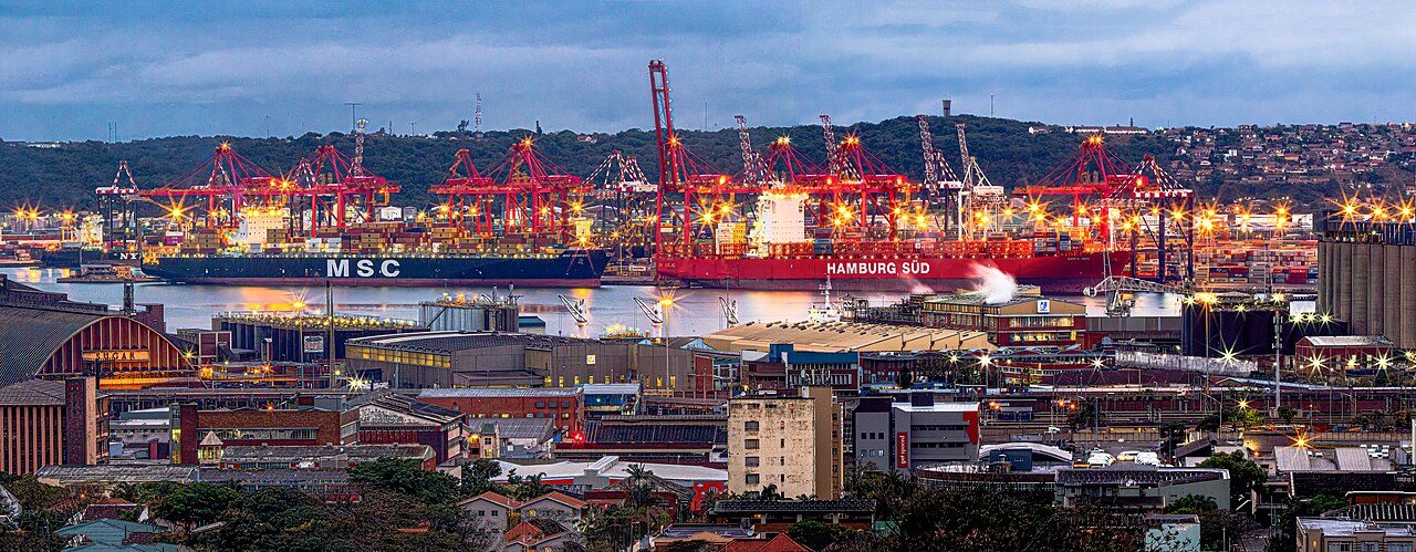 Panorama of the Port of Durban and the bay from the Bluff