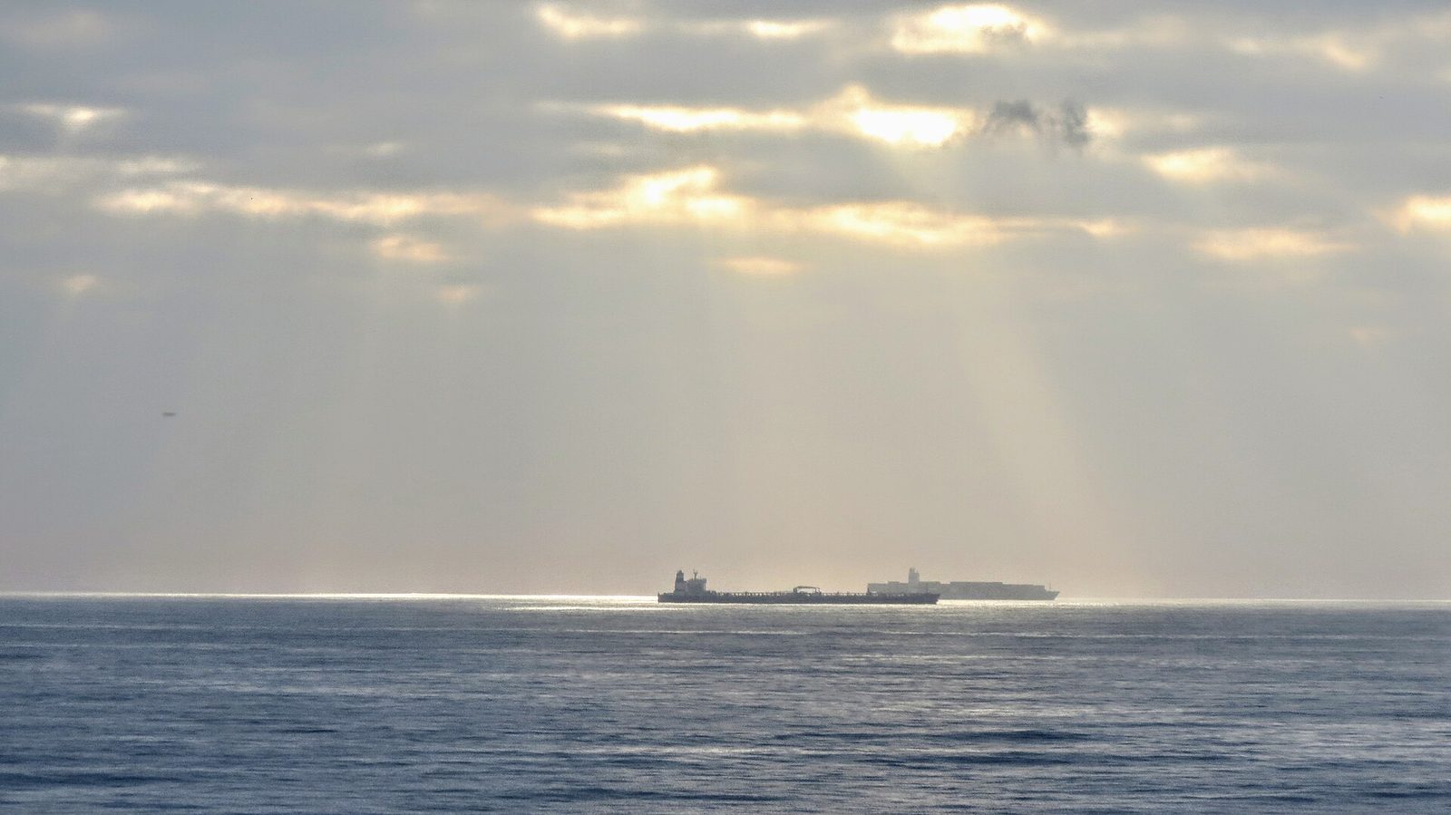 An oil tanker at anchor waiting to enter Durban harbour