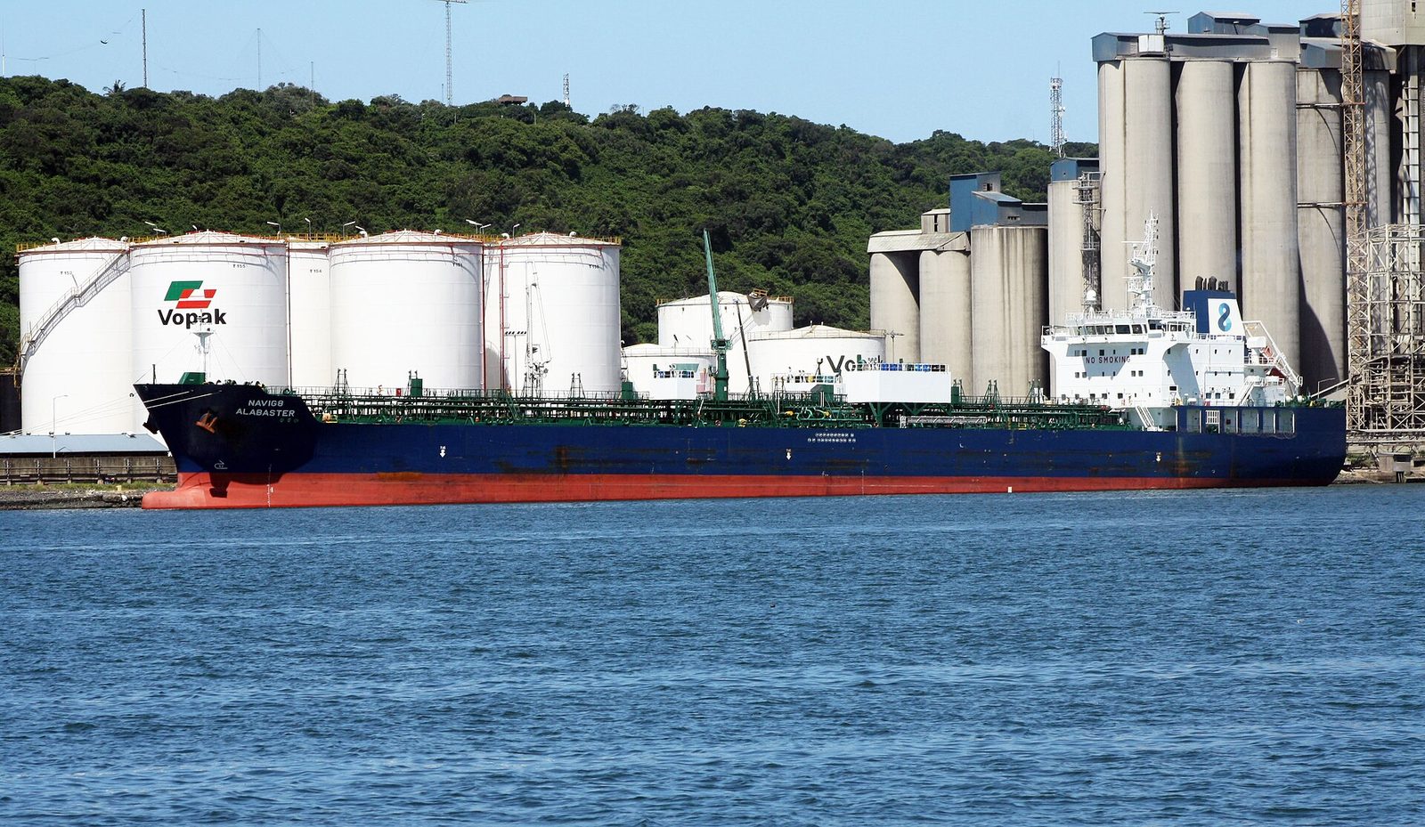 A products tanker under way off Durban