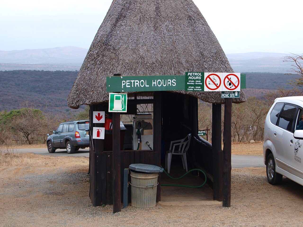 A fuel station forecourt in South Africa