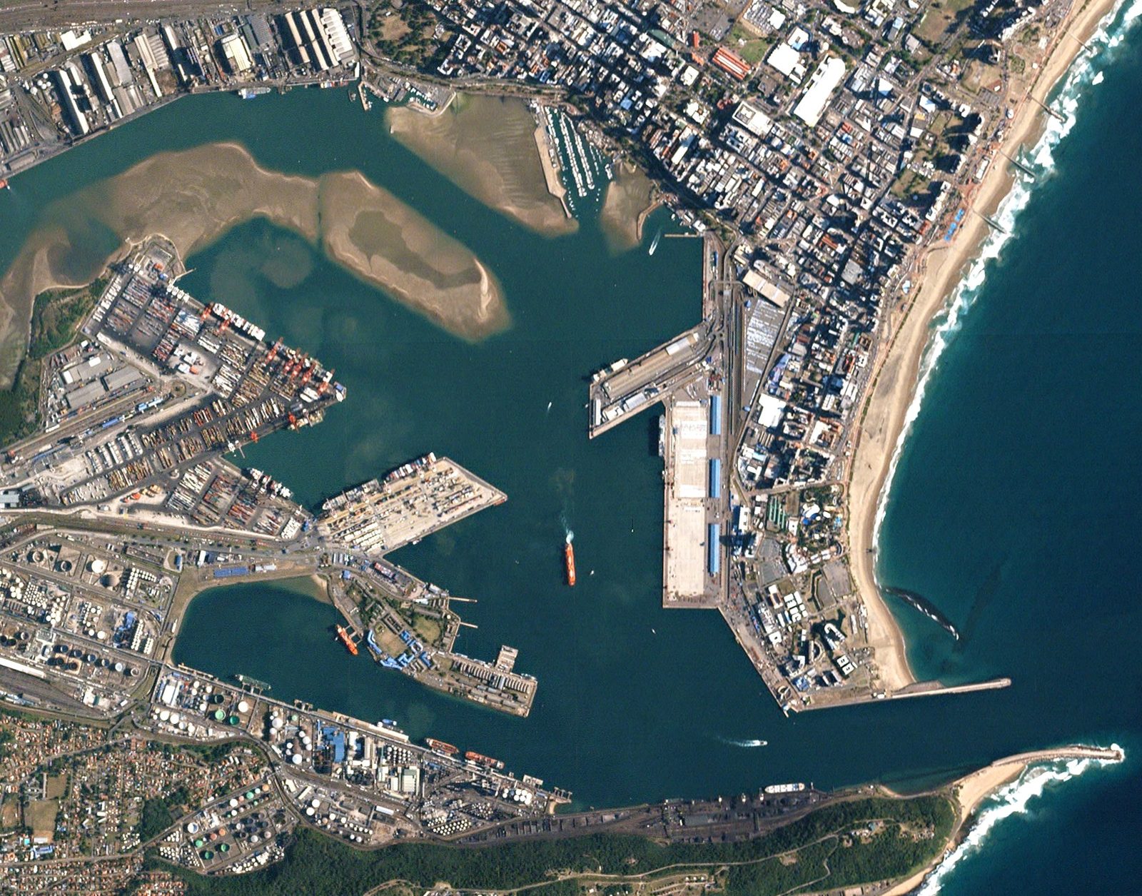 Satellite view of the Port of Durban